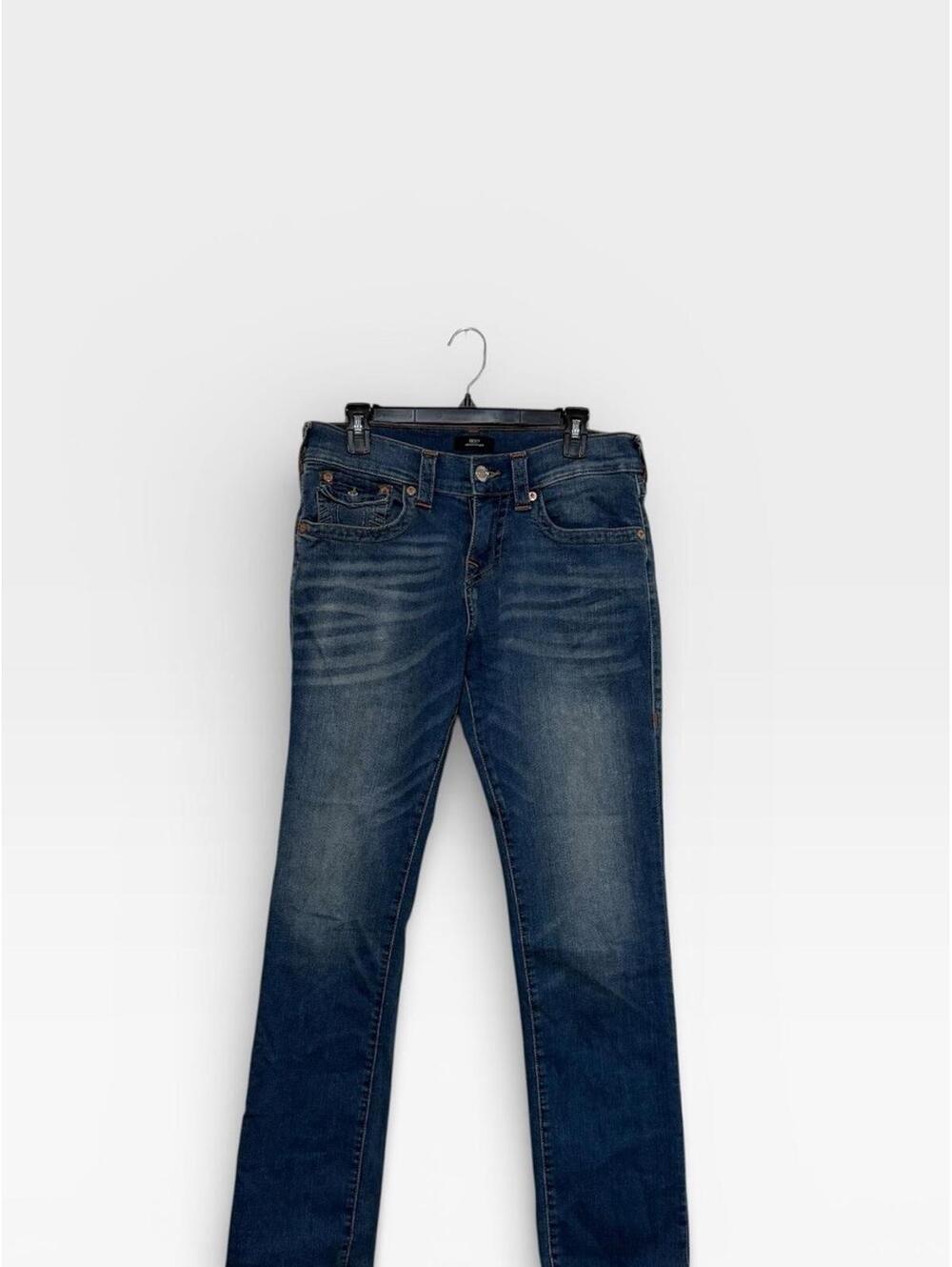 True Religion m Ricky Relaxed Straight Jeans Blue Denim Size 30 Women’s Mexico